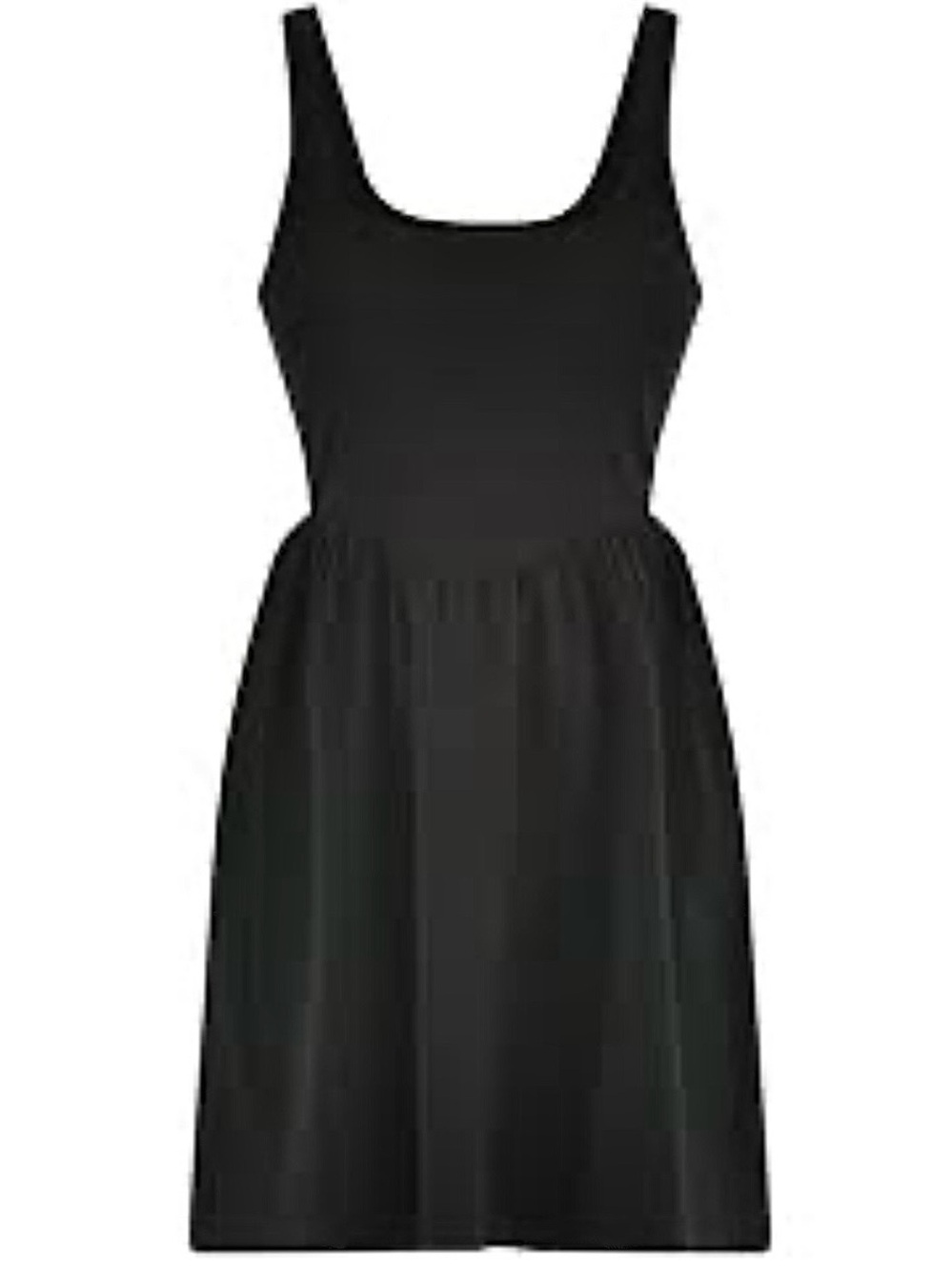 No Boundaries Y2K Black V Waist Casual Chic Fit & Flare Mini Tank Dress Size XS - Picture 3 of 9